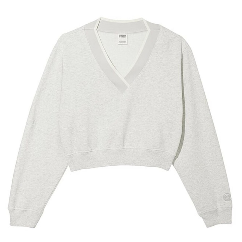 PINK Victoria's Secret Heather Gray V-Neck Sweatshirt